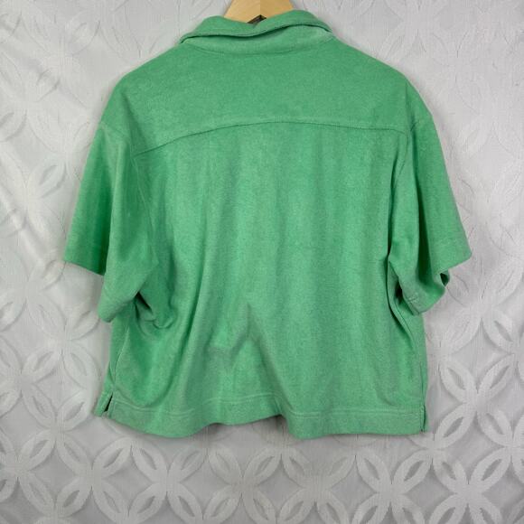 Fabletics Island Terry Boxy Button Up Size M NWT - Picture 6 of 9